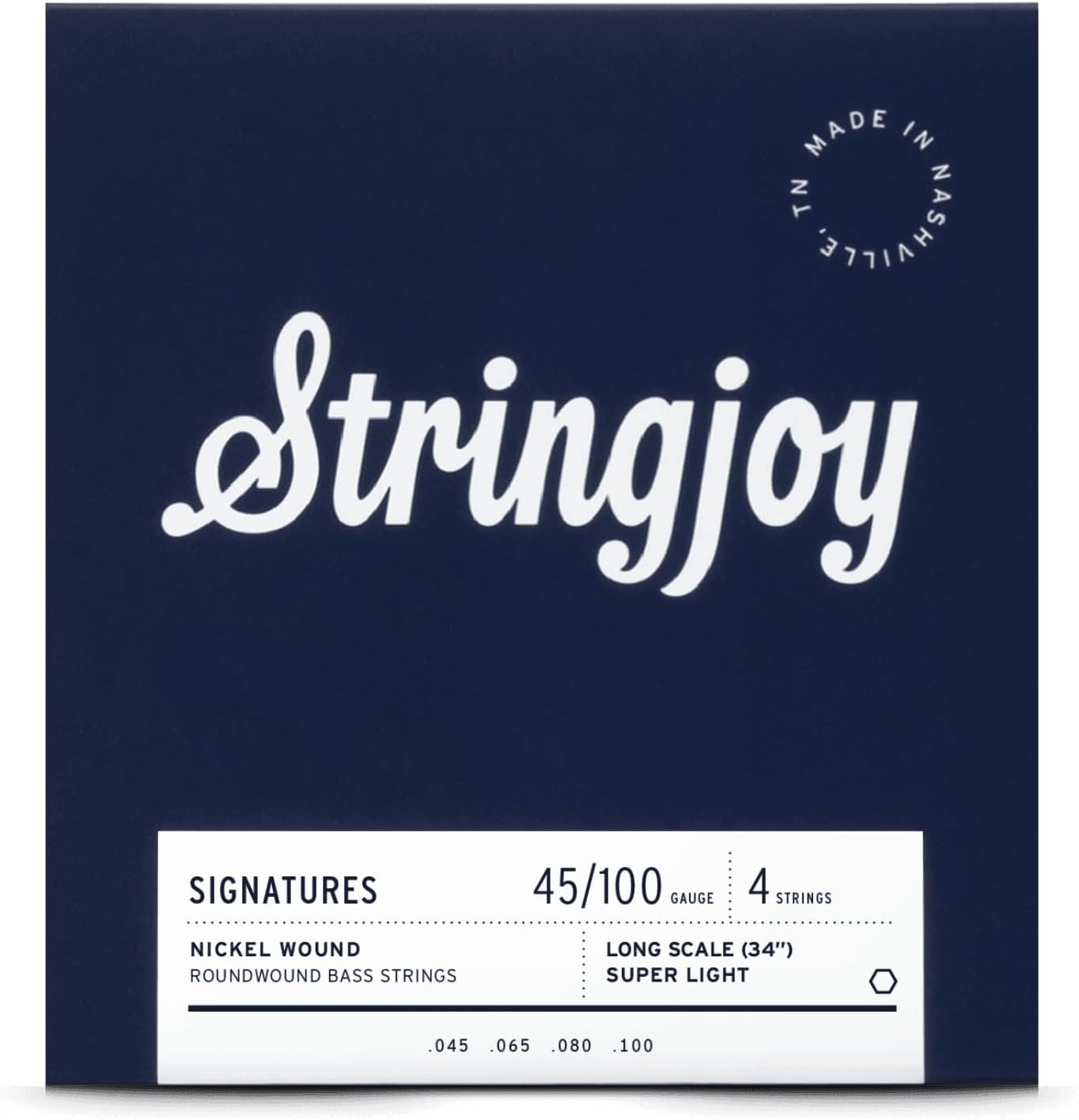 Stringjoy Signatures Nickel-wound Long Scale 4-string Bass Strings - Super Light Gauge (.045 -.100)
