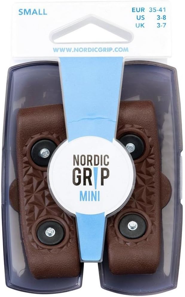 Nordic Unisex Safe Walking Hiking Mini Ice Grips, Brown, UK7-13