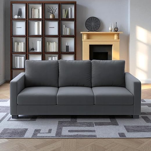 FURNY Hedster 3 Seater Sofa Set Dark Grey