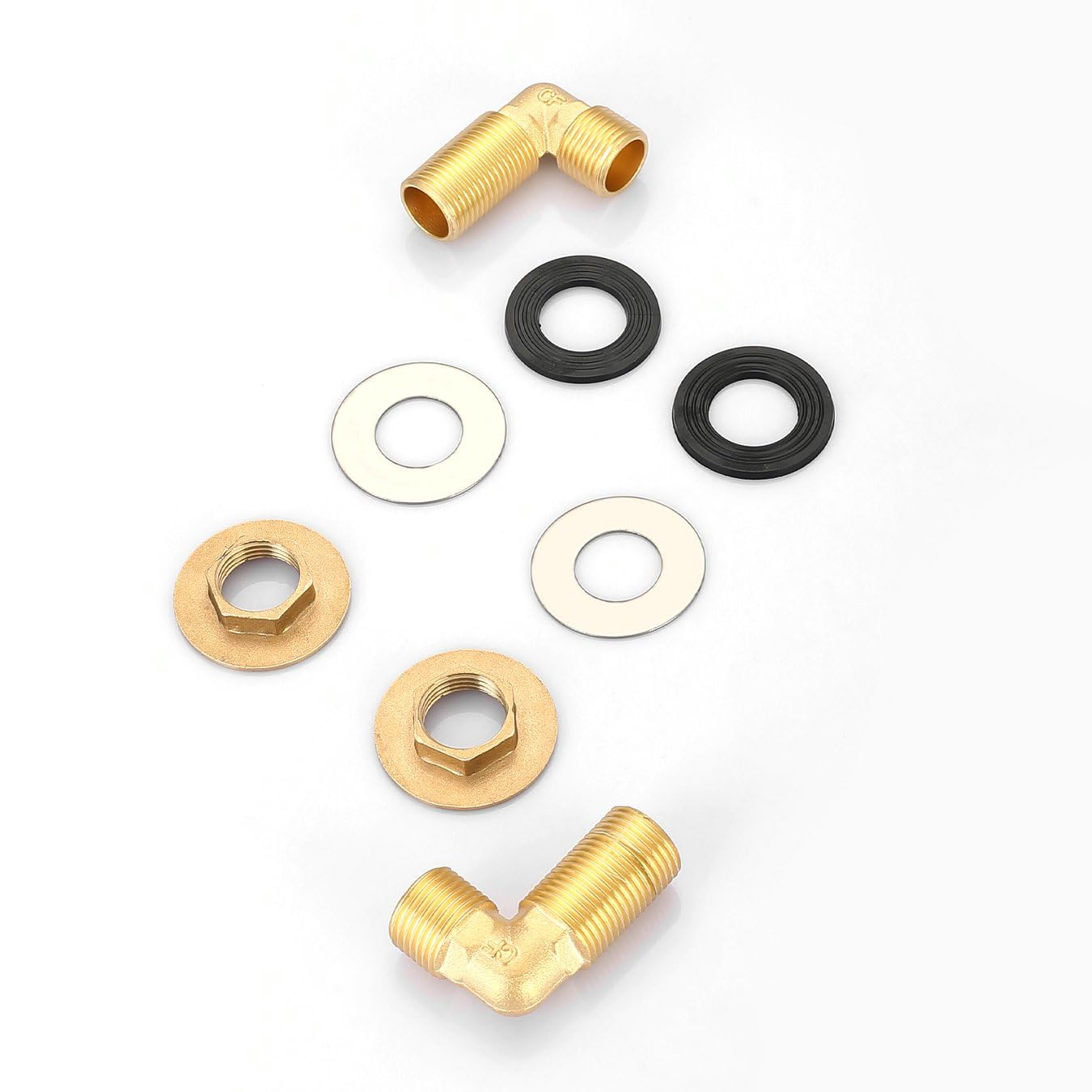 Kit de instalación para grifo comercial de montaje en pared, juego de montaje para salpicaduras de acero inoxidable para preparación de cocina y fregadero utilitario, adaptador de codo IPS