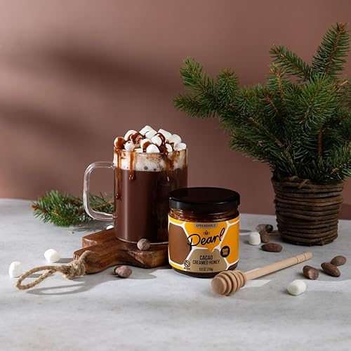 Miniatura 6 de Pearl Honey Spreads - Miel cruda en crema con sabor a chocolate orgánico de cacao - Sin químicos, sin soja y miel cruda 100% natural  Tarro de 8.8