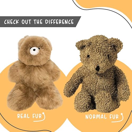 Miniatura 29 de Ositos de peluche suaves y tiernos de alpaca para bebé, 9 pulgadas, animal de peluche de alpaca premium hecho a mano en piel auténtica de Alpaka.