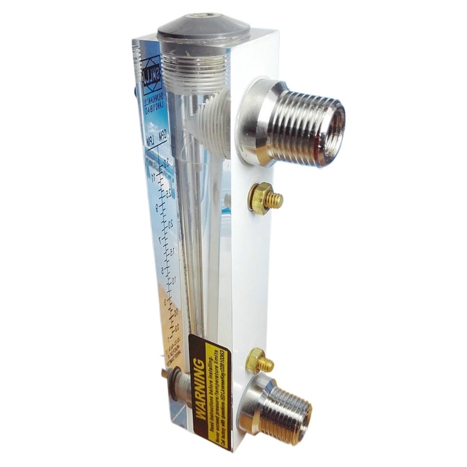 0-250LPM 1/2" macho 1/4" hembra LZT-15 caudalímetro rotámetro de agua con perilla reguladora(25-250LPH)