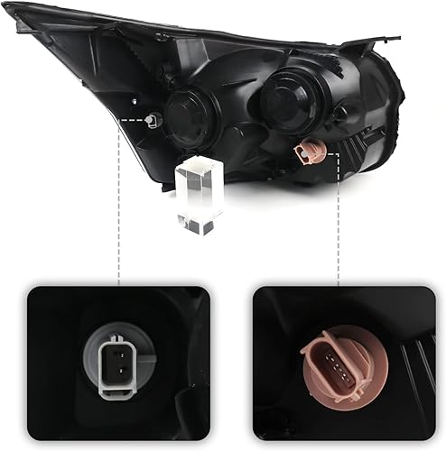 Miniatura 5 de FIONE Conjunto de faros compatible con Ford Transit 150 250 350 2015-2020 Carcasa cromada lado derecho del pasajero derecho derecho derecho