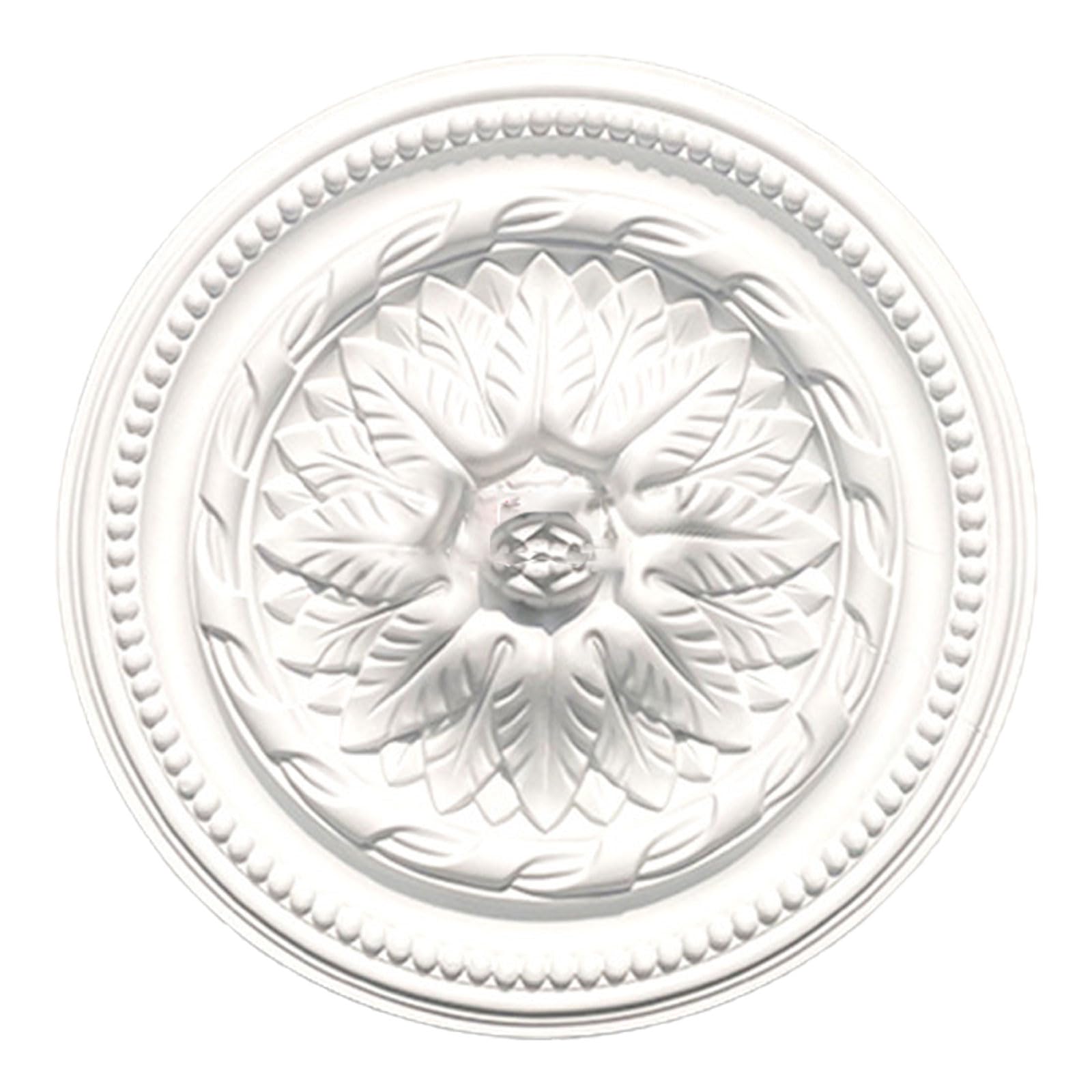 PU Ceiling Light Medallion White Multiple Sizes(White J,40cm)