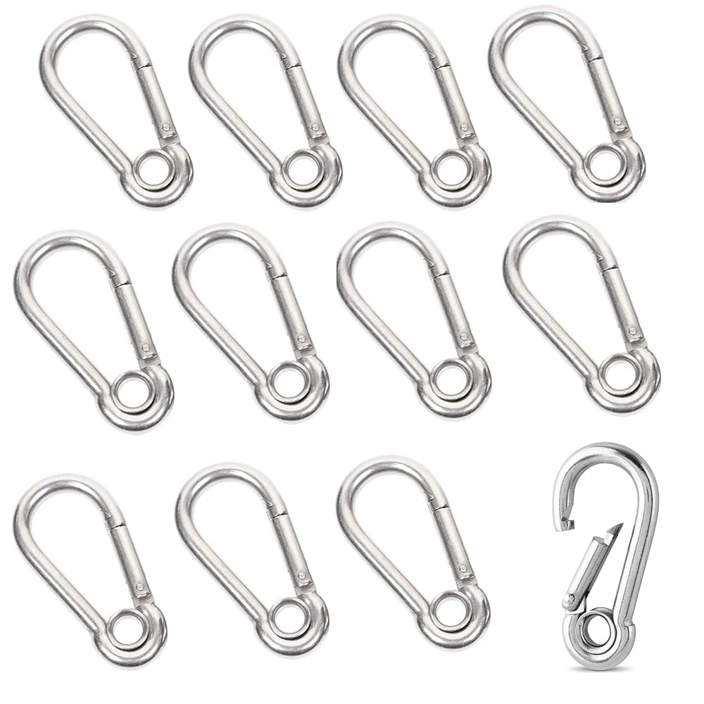 MAI USATO]10 pezzi M4 moschettone 304 in acciaio inox con chiusura a