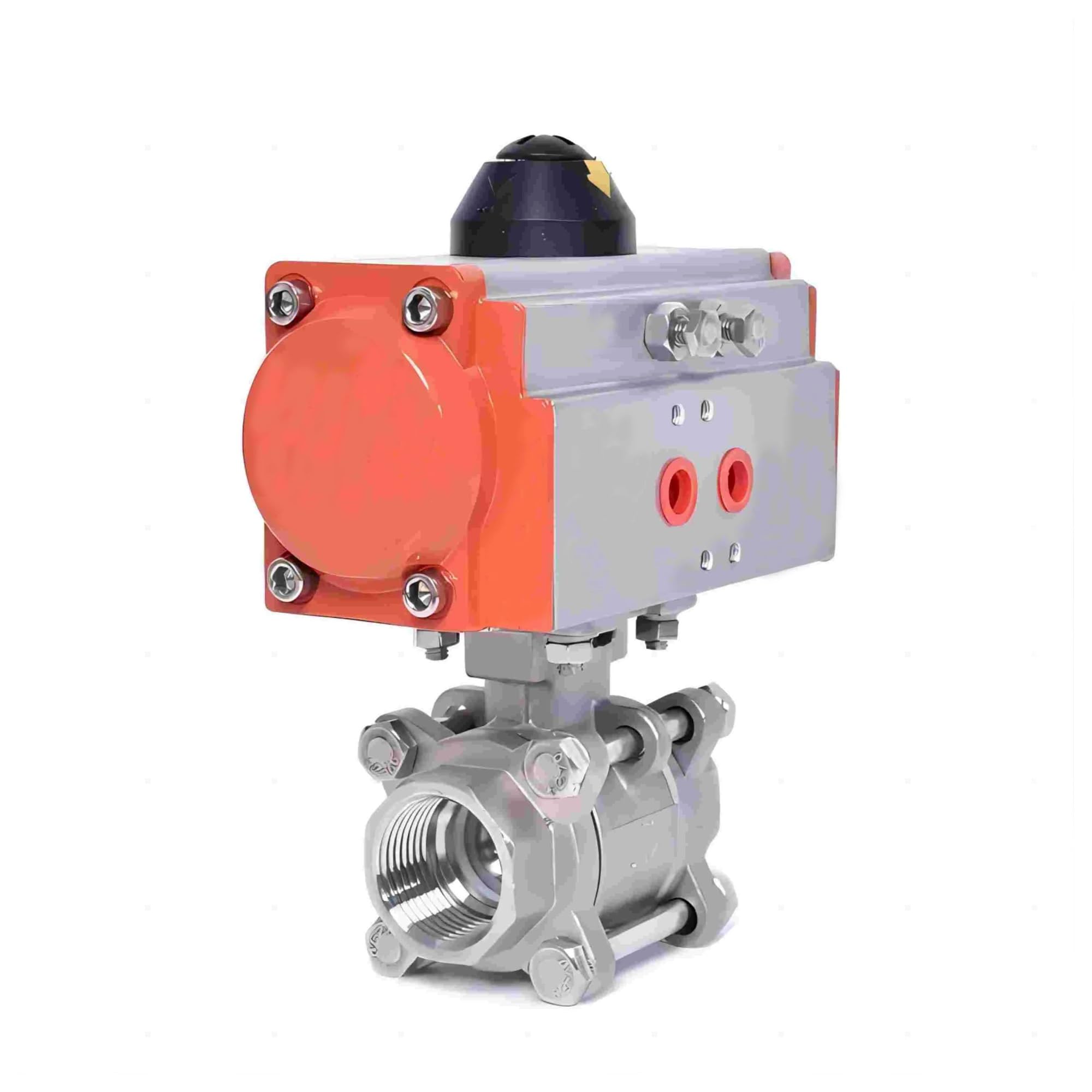 DN65 High Platform Pneumatic Actuator Ball Valve Stainless Steel 304 Double Acting Cylinder Actuator Ball Valve