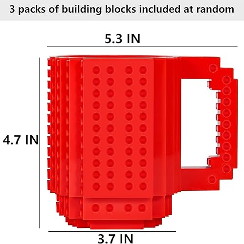 Miniatura 3 de Tazas de café de ladrillo construidas, regalos novedosos para niños, hombres y mujeres, color rojo