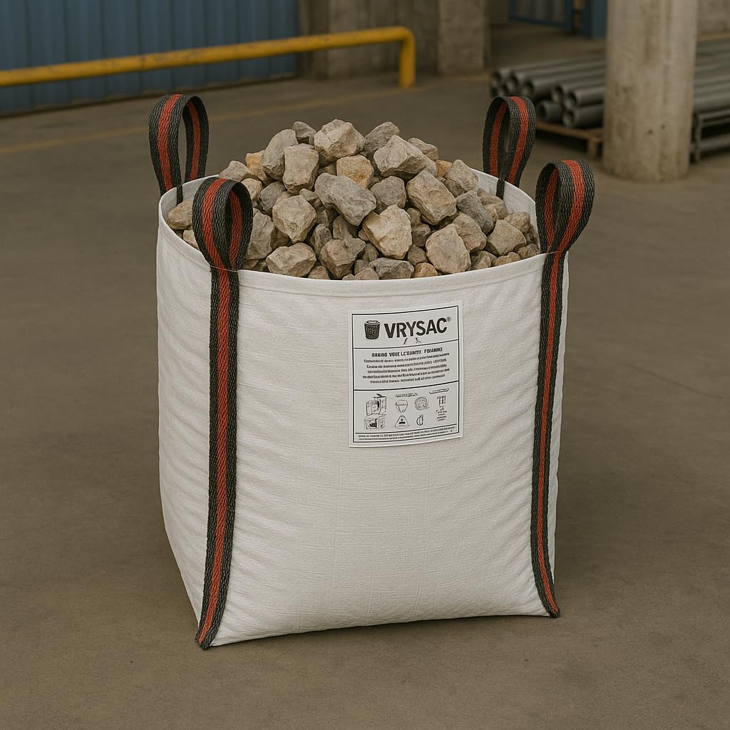 Confezione da 2 Sacco Big Bag 1000 Kg per Escombros, Giardino, Legna, Lavori - 85x85x90 cm - Big Bags Resistenti e Riutilizzabili per Residui da Giardino, Legna, Lavori, Grava, Sabbia, Legna