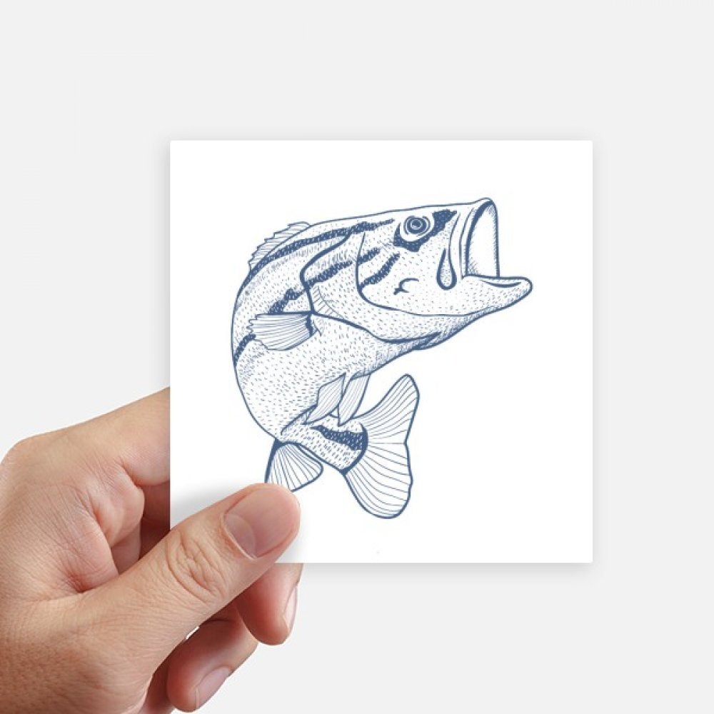 Autocollant carré 10CM motobike et mur sticker grain bleu big fish imperméable multicolor 8Pcs