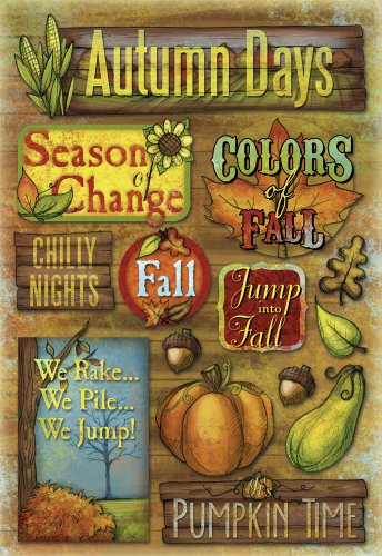 Karen Foster 10965 Design Acid and Lignin Free Scrapbooking Sticker Sheet, Jump Into Fall