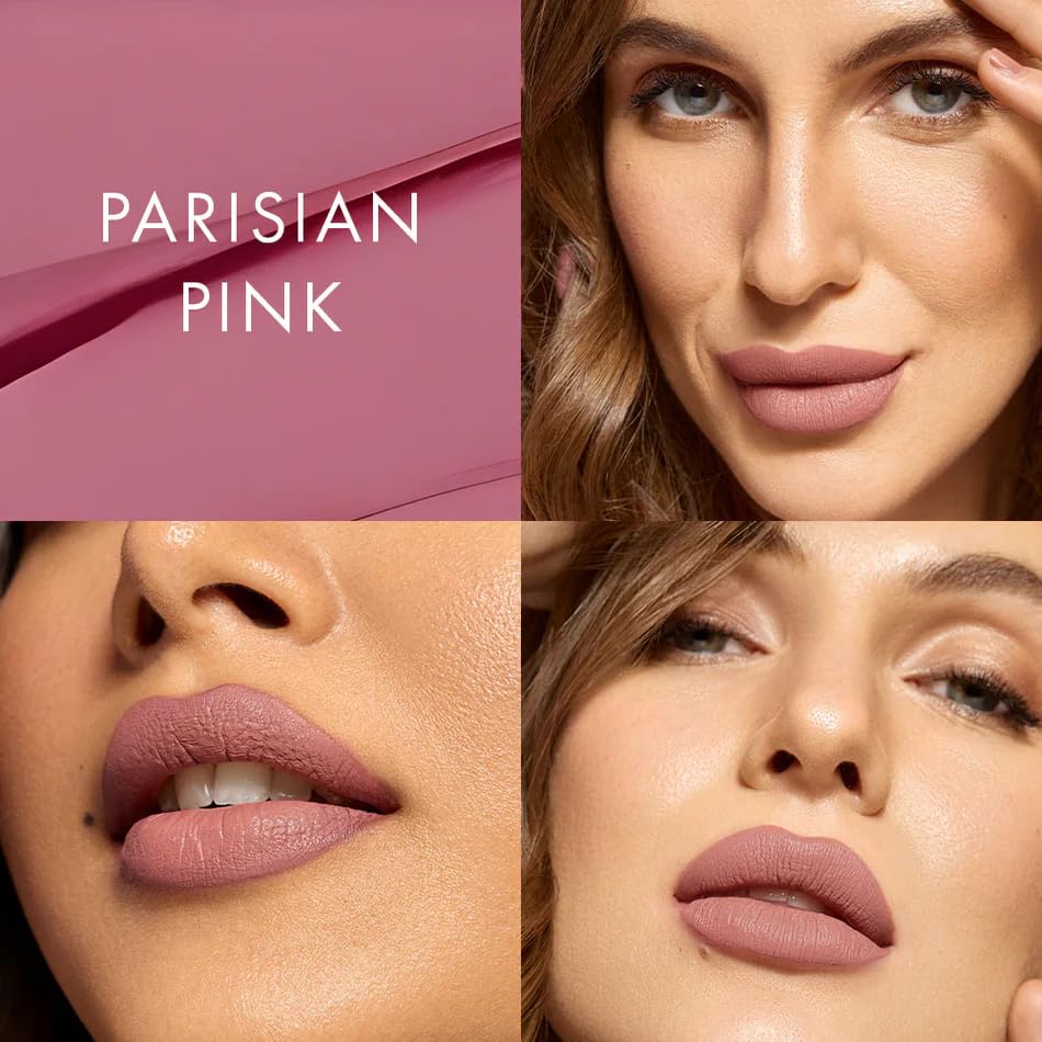 Image of HYUE HydraMatte Liquid Lipstick | Blush Edit: Mauve Licious, Biscotti Hottie, Parisian Pink | 2.2 ml x 3 | Long-Wear Soft-Matte Finish | with Jojoba, Almond & Indian Gooseberry Extract