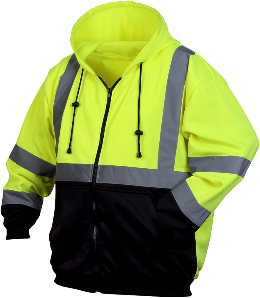 Amazon.com: Pyramex - Hi-Vis Lime Zipper Sweatshirt with