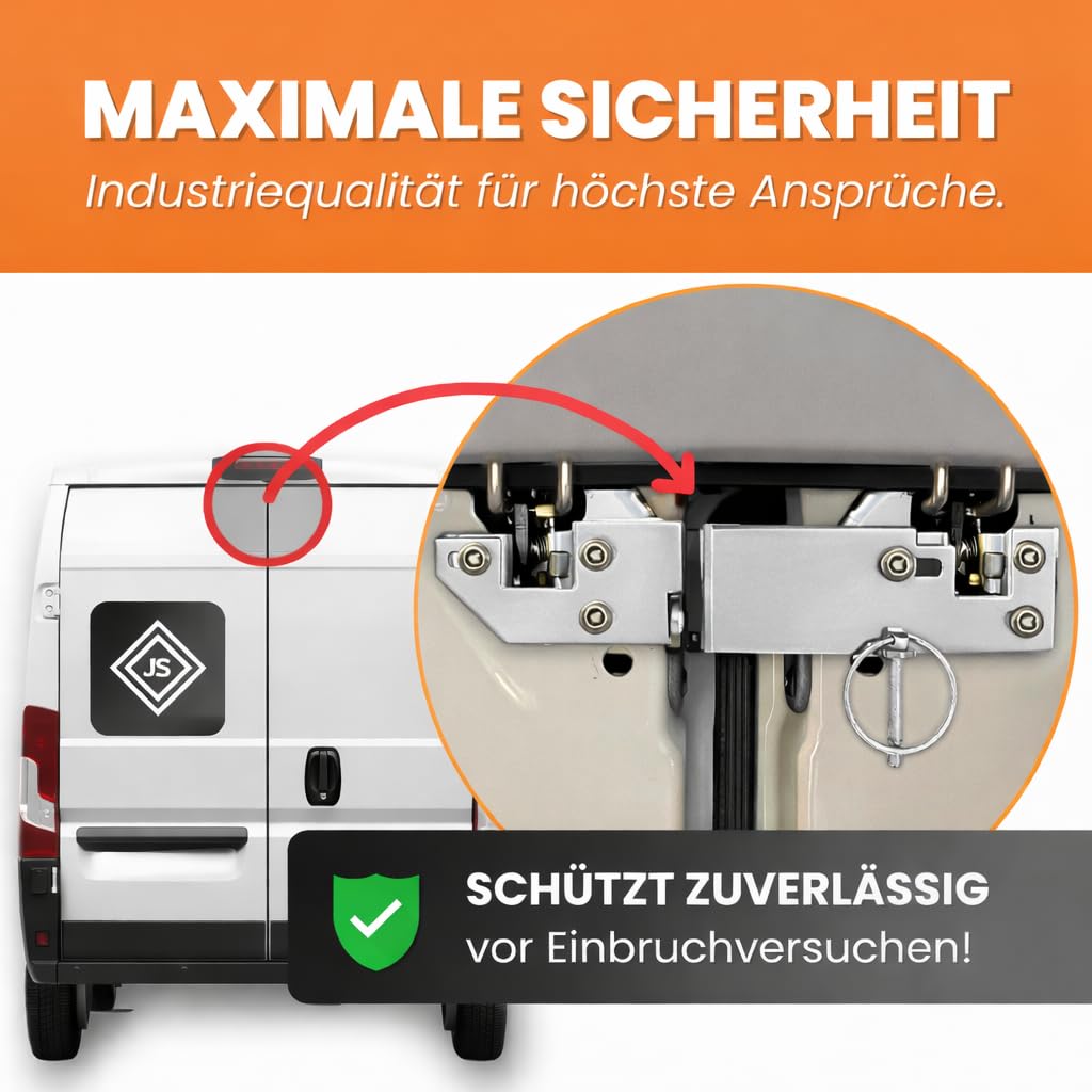 Serratura per portiera posteriore e protezione antifurto Prick Stop per Fiat Ducato, Peugeot Boxer, Citroen Jumper H1, H2, H3, accessori per camper (con piolo pieghevole) (Prickstop portiera