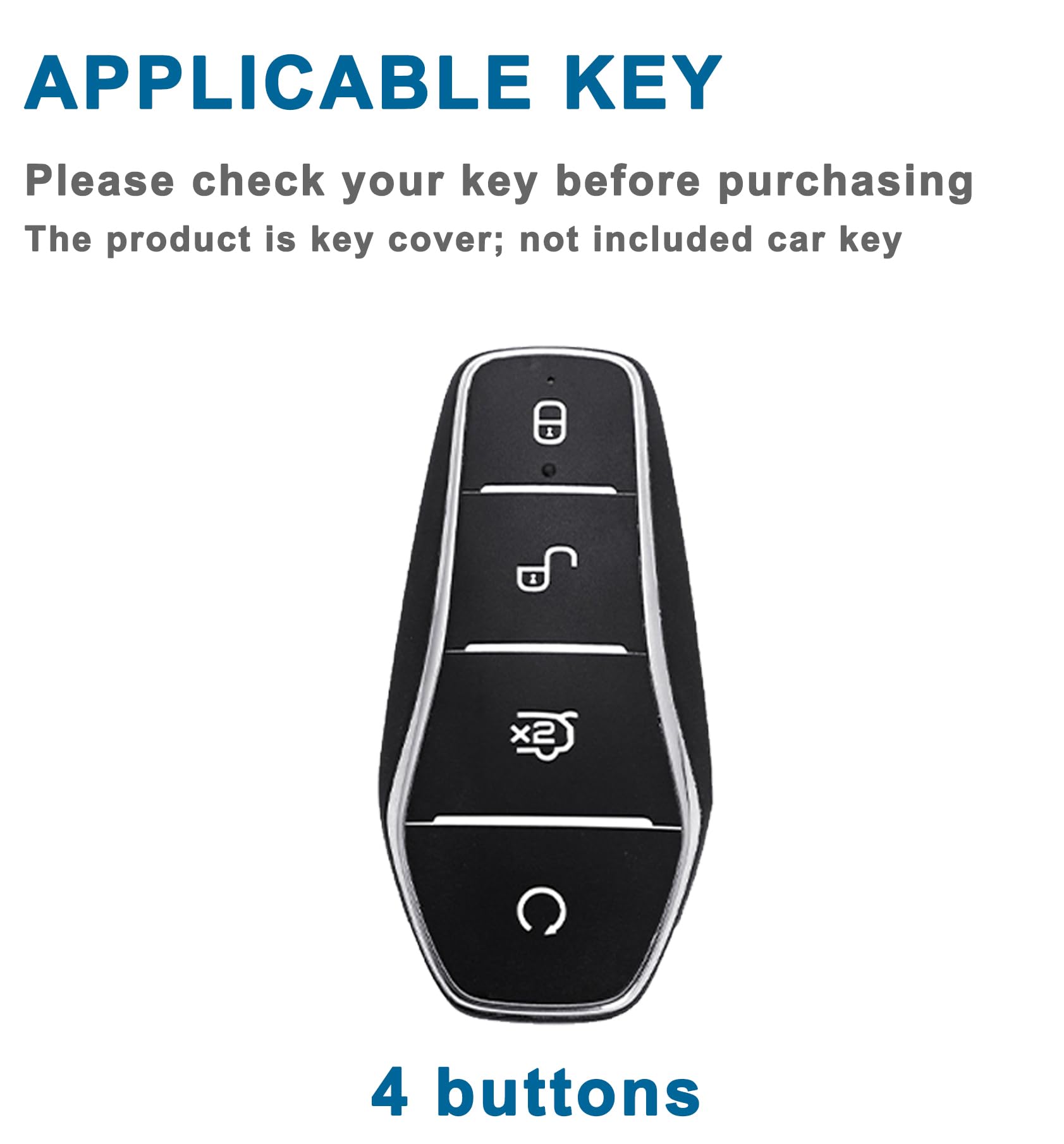Rondrive Metal Key fob Cover fit for BYD Sealion 7 6 ATTO 1 2 3 Shark 6 Dolphin Surf Seagull Seal U DM-i SUV Carbon Pattern Car key case holder shell key chain Keyring Accessories 4 buttons Black 4 — view 2