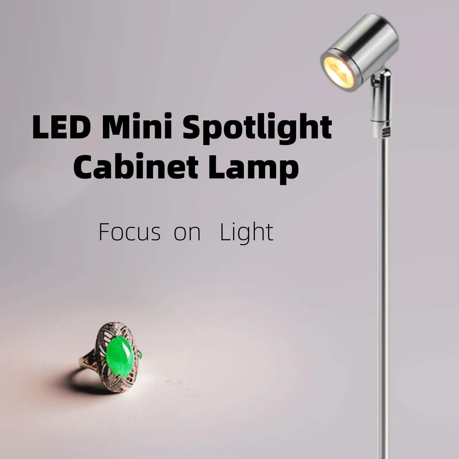 Msiud LED Mini Spotlight Cabinet Lamp, Eye Care Upright Spotlight - Image 2