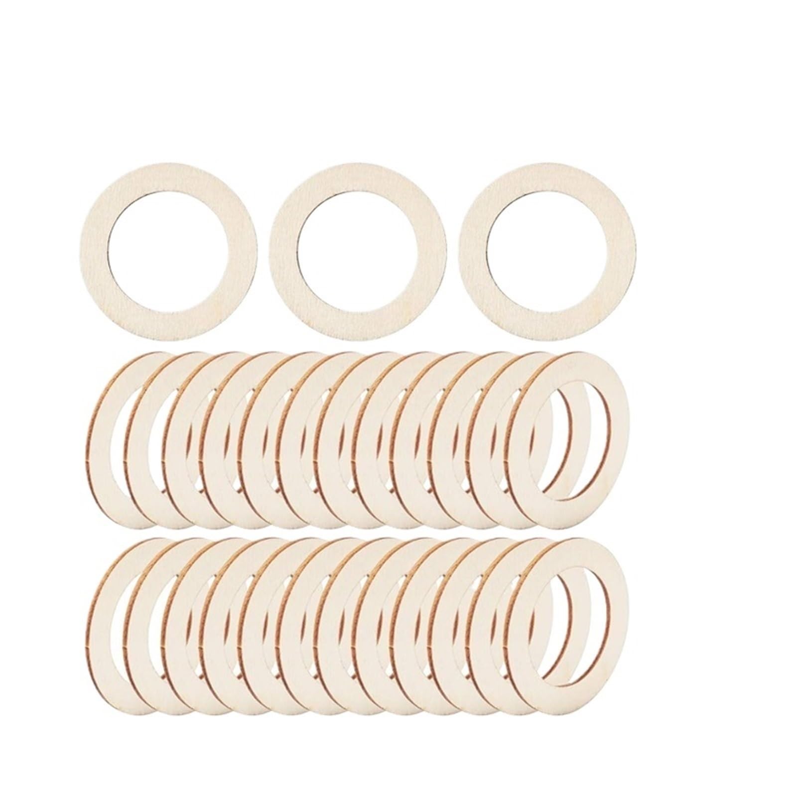 Rodajas De Madera Anillos de madera sin terminar 4 a 15 cm, círculos planos, adorno circular for manualidades y fabricación joyas(Without hole,50pcs 125mm)