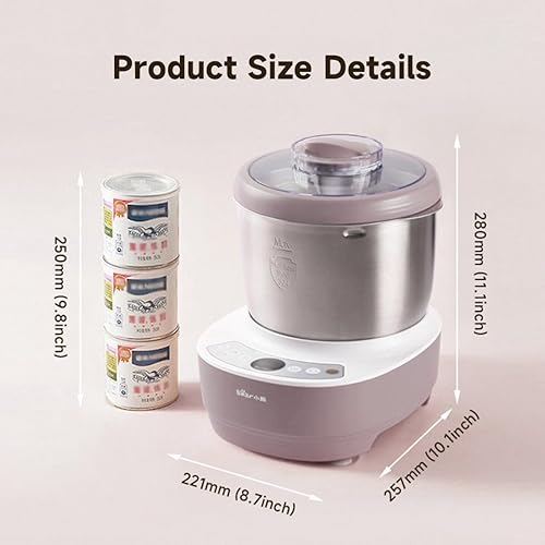 Miniatura 6 de Bear - Máquina de masa eléctrica de 3.7 cuartos de galón con función de fermentación, fabricada con acero inoxidable 304 para pizza y masa de pan
