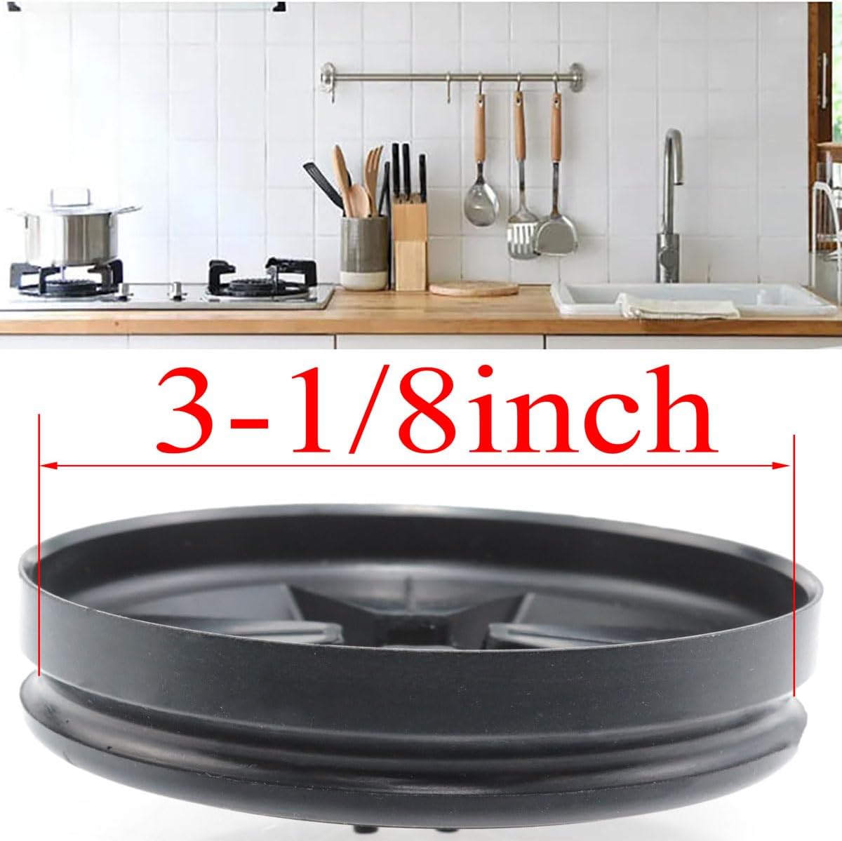 Lovelysp Garbage Disposal Splash Guard Drain Splash Guard Collar Quiet Collar Cover Rubber Sink Baffle Quiet Cover Replacement (Black) 1PCS
