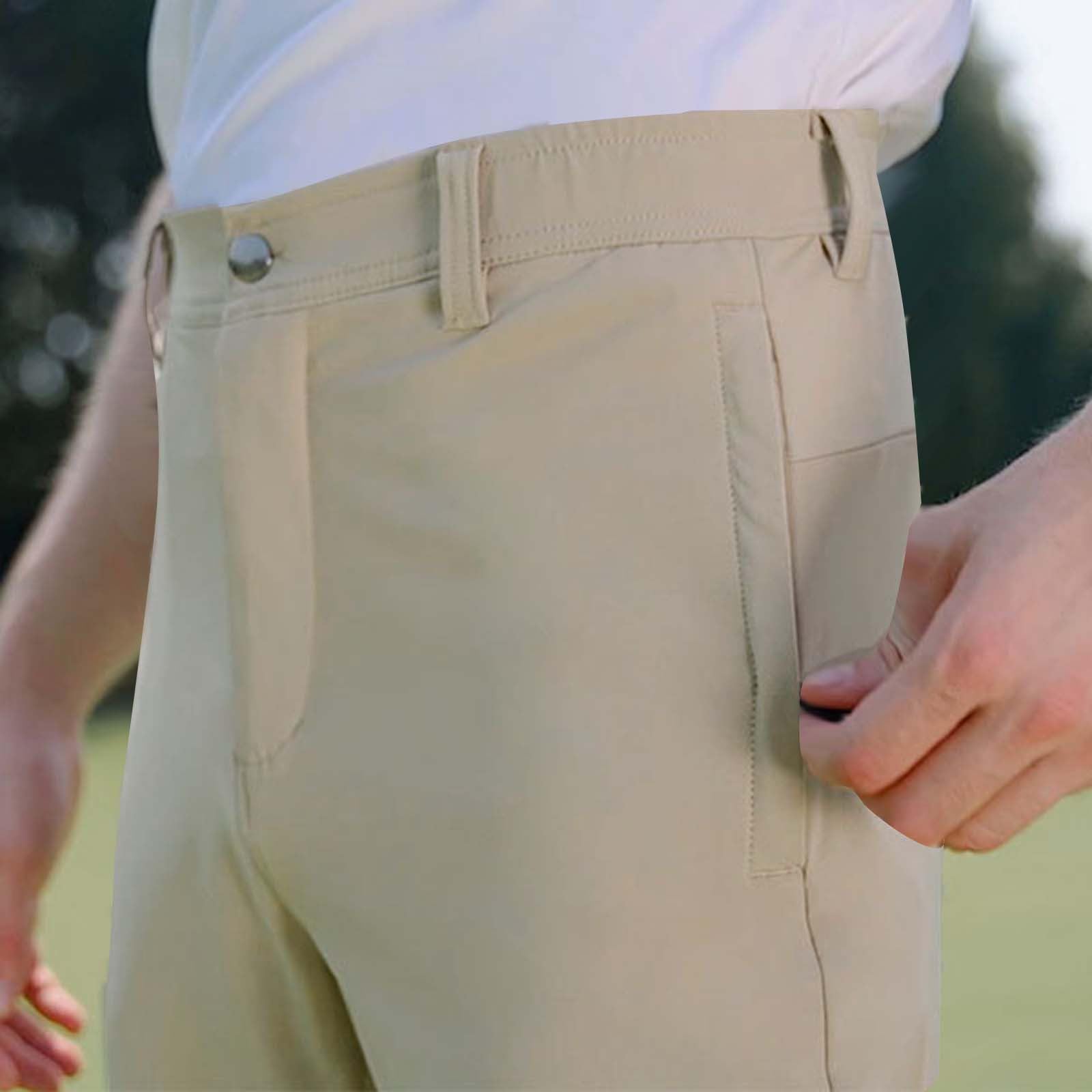Spodnie golfowe męskie rozciągliwe spodnie chinosy outdoorowe lekkie spodnie sportowe o wąskim kroju z kieszeniami na zamek błyskawiczny oddychające wygodne spodnie robocze na co dzień do gry w golfa