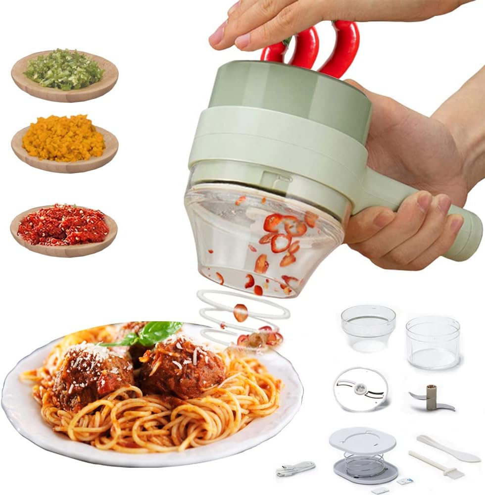 4 in 1 Electric Vegetable Cutter Set, Electric Vegetable Chopper, USB