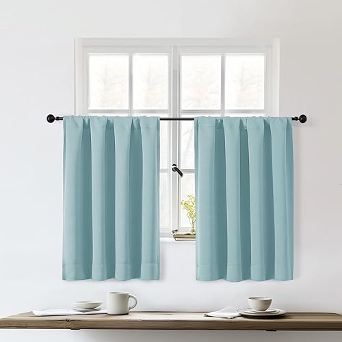 Miniatura 183 de OWENIE Sally Ever Green Cortinas Opacas para Dormitorio Sala de Estar 63 Pulgadas de Largo Juego de 2 Paneles, Aislamiento Térmico Ahorro de Energía