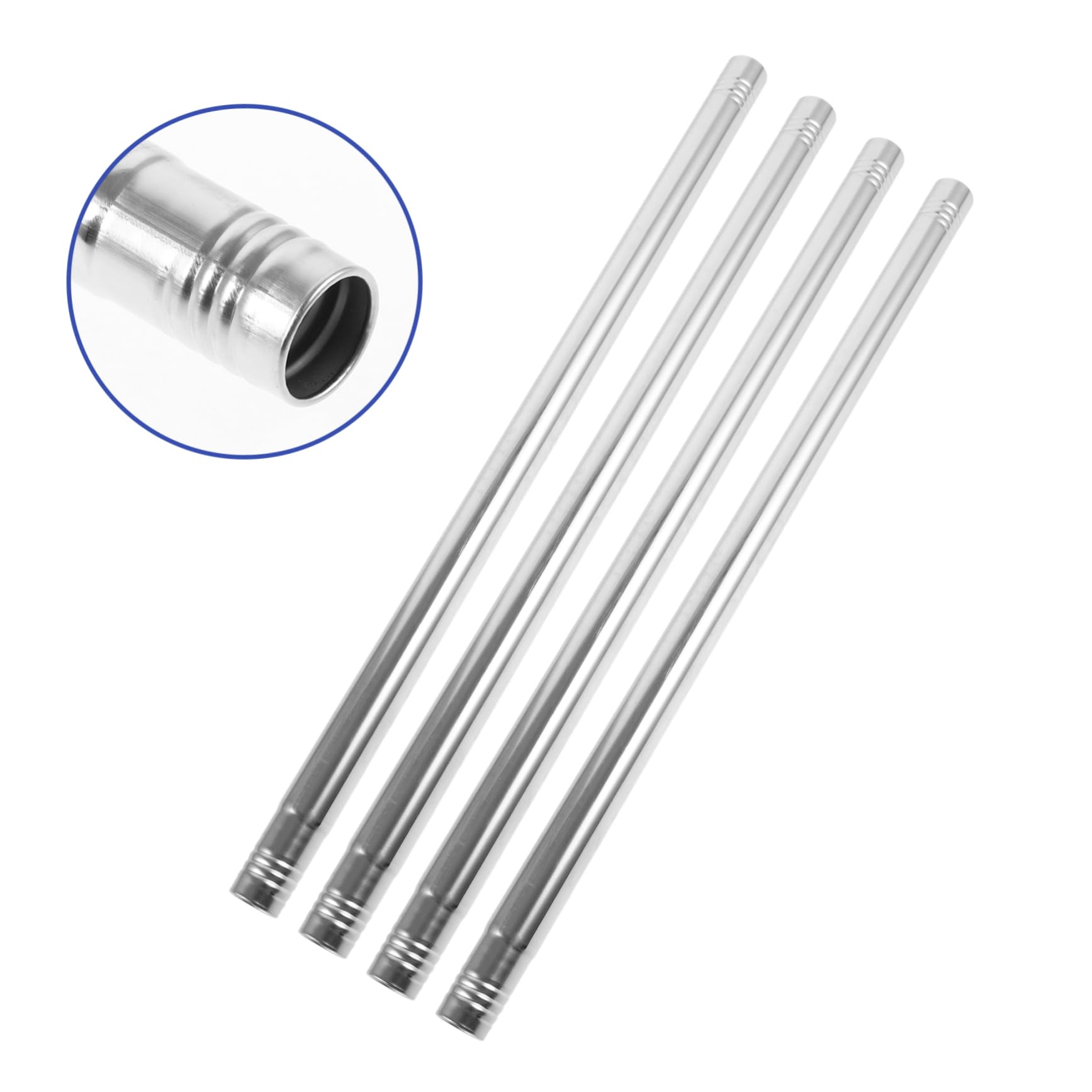Alipis 4 Ensembles Manche À Balai en Acier Inoxydable Poteau De Vadrouille Domestique Tige De Remplacement De Vadrouille Remplacement du Poteau De Vadrouille Silver 4 Pièces * 4