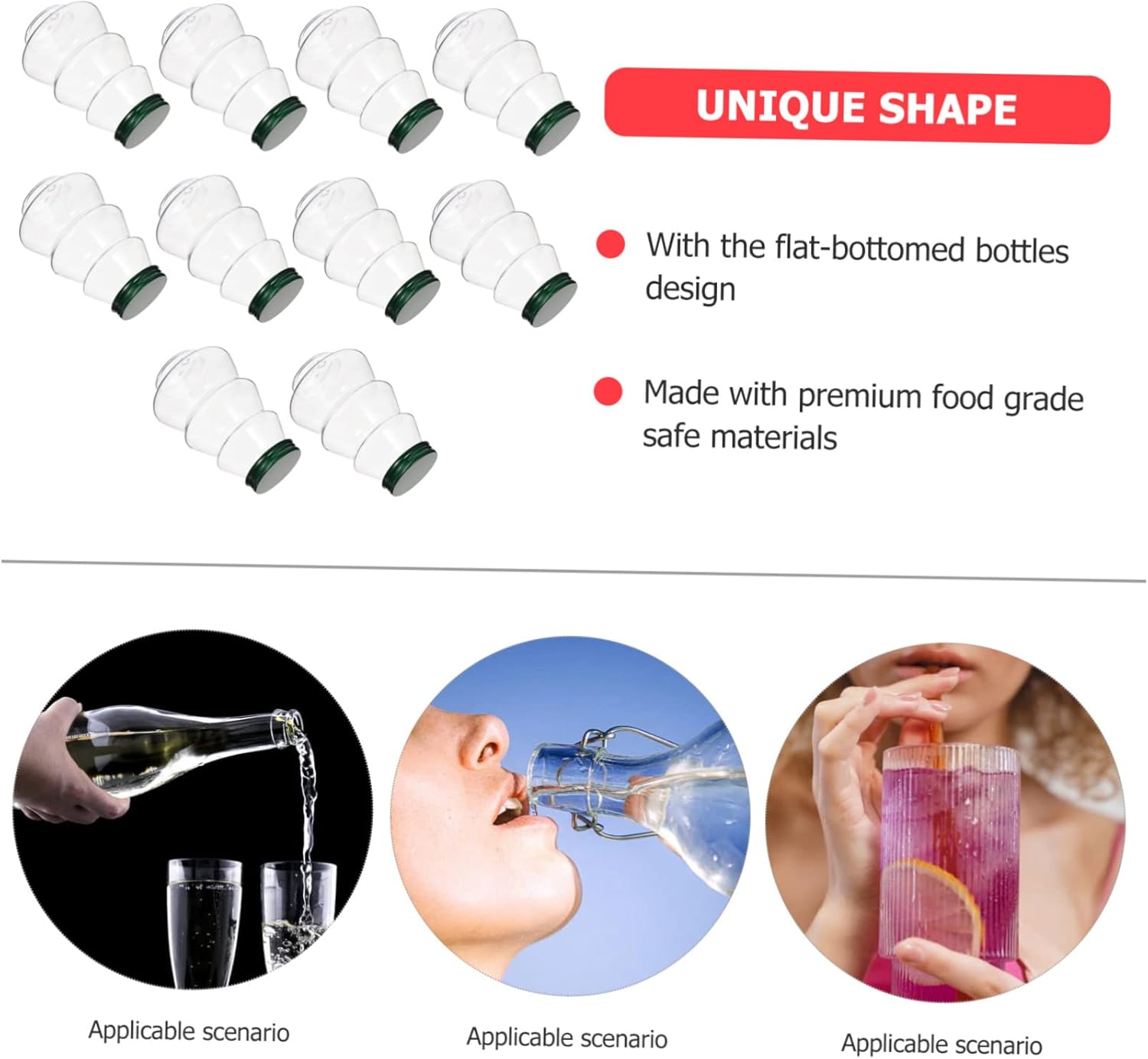 10pcs Sealed Tea Bottles Caps Juice Beverage Containers for School Work Travel Convenient Storage for Cold Drinks