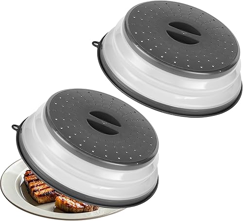 Vista 10 de VEVOR Cubierta y tapete para salpicaduras de microondas, tapa plegable de microondas de 10.8 pulgadas para alimentos, silicona resistente al calor