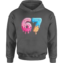 67 Dripping Ice Cream Donut Melt Youth-Sized Hoodie, Soft Fleece, Graphic Design