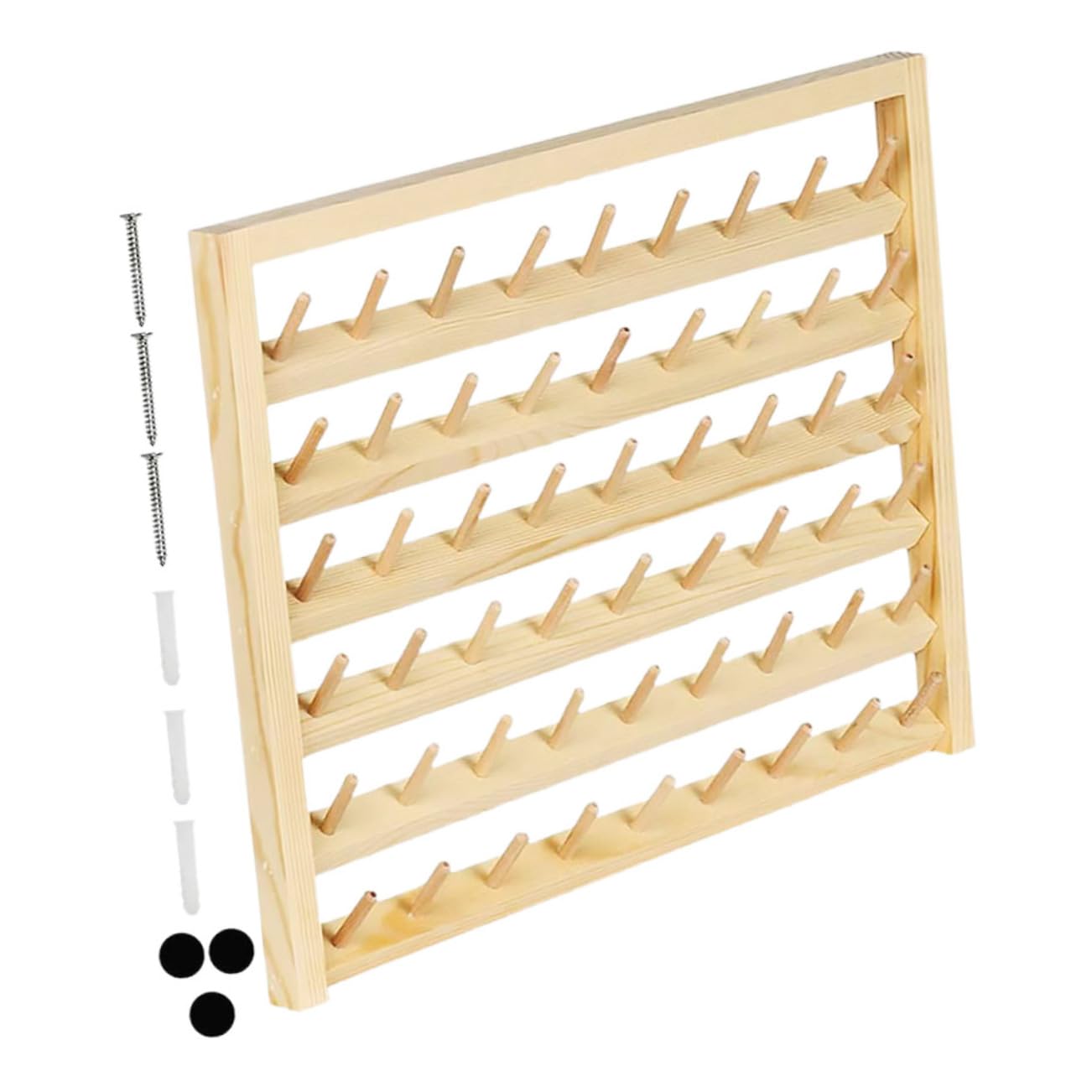jojofuny 1 Satz Spulenständer Stickgarnhalter Stickerei Faden Handwerk tischdeckenklammern schreibtischorganizer Nähwerkzeugständer Nähenfäden Organisator Sticker Spulenhalter hölzern