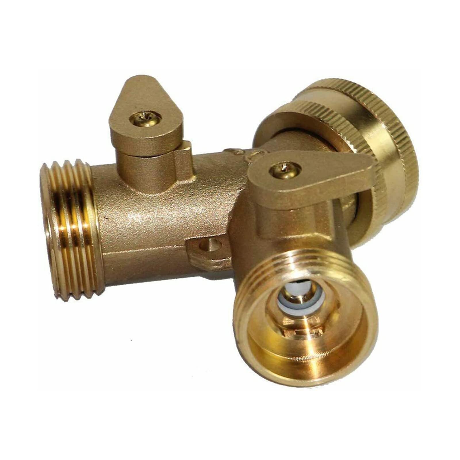 Resistir Extremos de Alta presión y Temperatura Colector de latón 3/4"Divisor de Grifo Lavadora de Doble vía Conector de Manguera de Manguera de Agua y Accesorios de tubería de Agua de Agua
