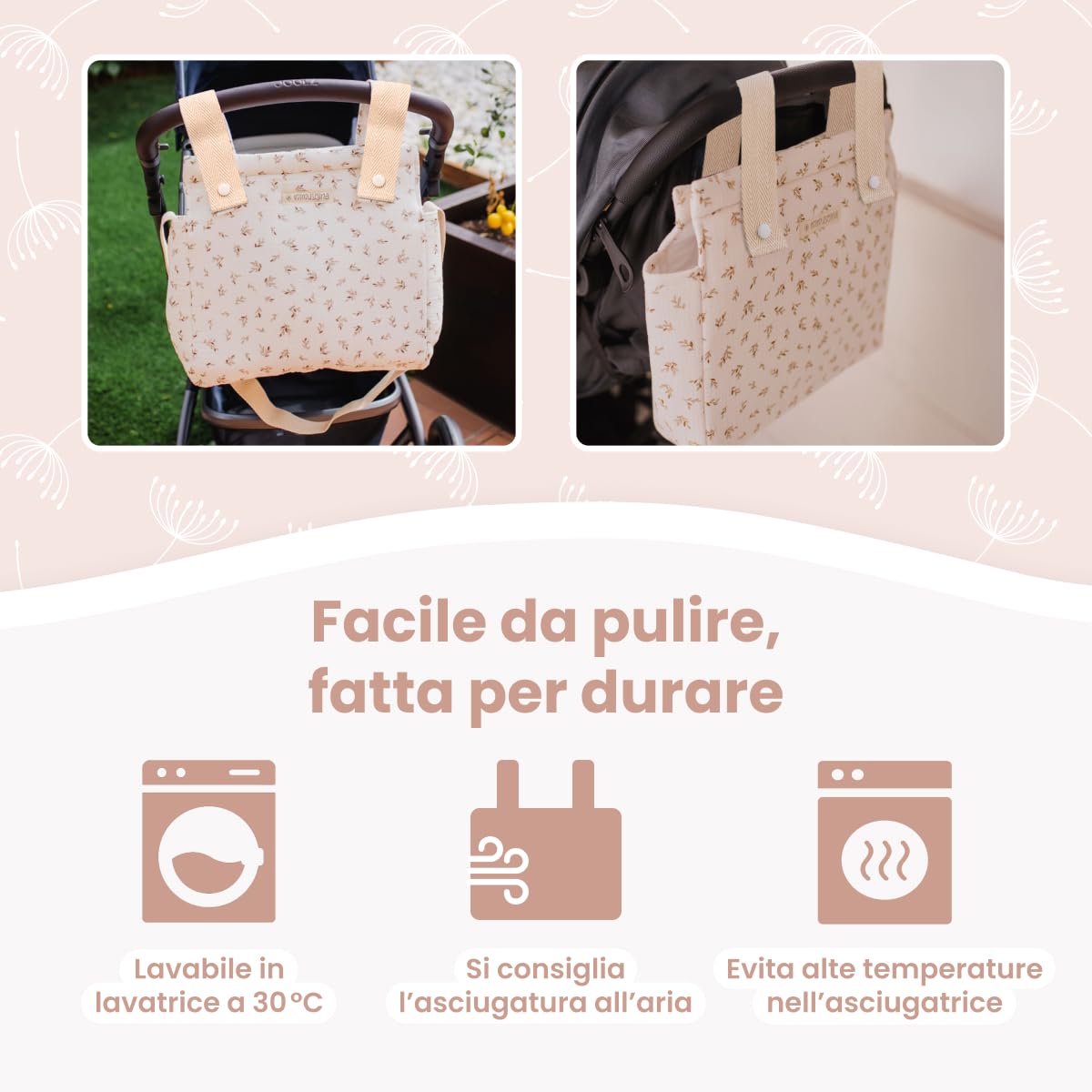 MIMUSELINA Borsa Passeggino Universale per Neonato con Ampia Capacità