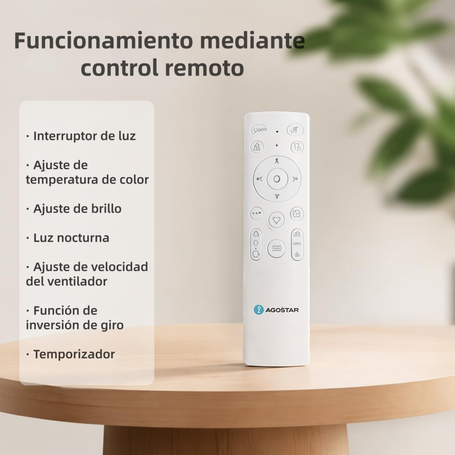 Aigostar Ventilatore da Soffitto con Luce e Telecomando Silenzioso, 2700K/4000K/6000K Dimmerabile, 25W Motor DC Reversibile, 6 Velocità, Adatto per soggiorno, camera da letto e sala da pranzo