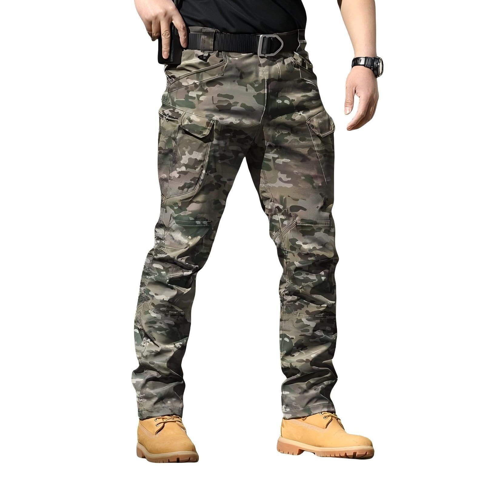 Pantaloni cargo da uomo, multitasche, cerniera sottile, da combattimento, da lavoro, impermeabili, militari, tattici