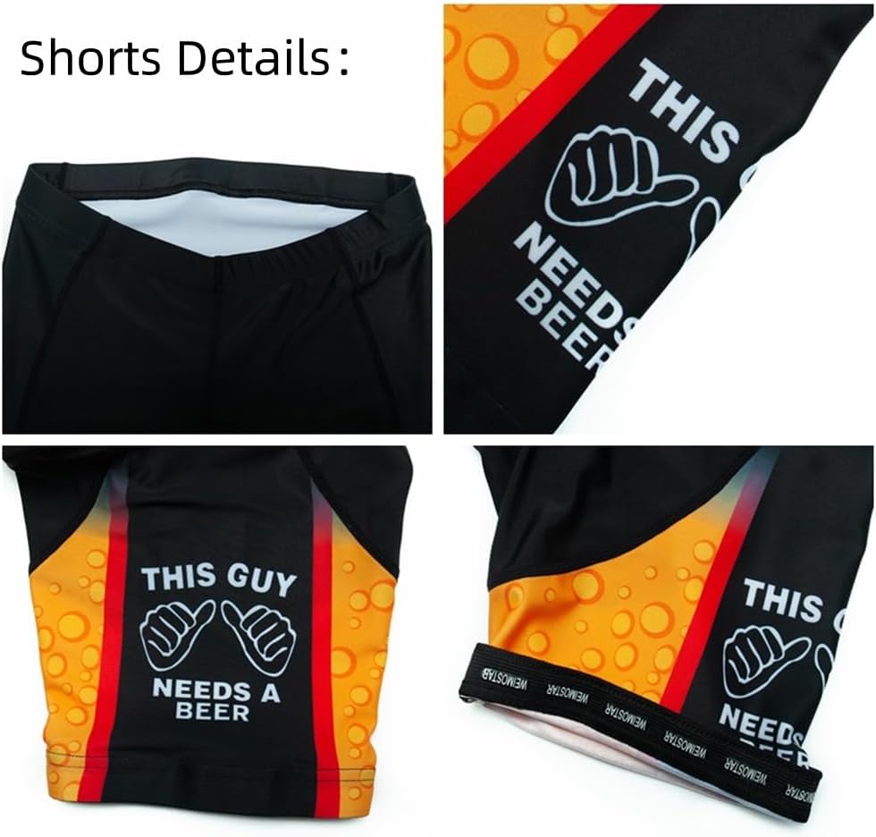 JPOJPO Cycling Jersey Men Set Bike Shirt Kit Short Sleeve Clothing Tops+5D Padded Shorts Summer Breathable Quick-Dry S-3XL