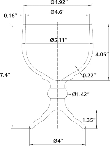 Miniatura 3 de Chefcaptain Schooner - Vaso de cerveza  215 onzas extra grande estilo copa de cristal sin plomo cóctel de camarones con plomo coronaritas margaritas
