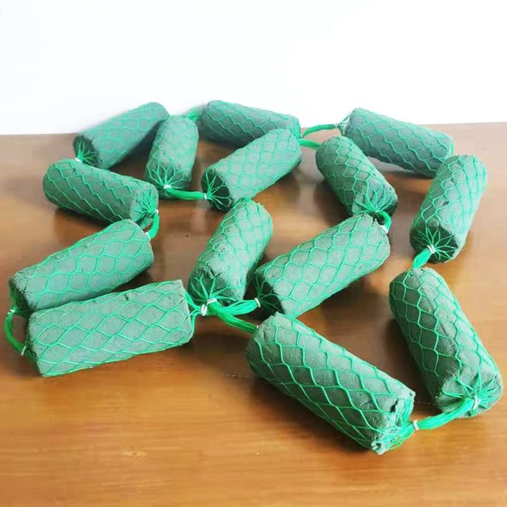 Schuimrubber, rond, groene steekmassa voor bloemen, net, slinger (14 stuks), steekschuim, bloemen, steekspons om te knutselen, bloemen steken, bloemstuk, decoratie, bruiloft, steekschuim voor verse
