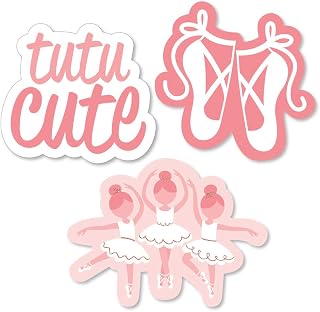 Big Dot of Happiness Tutu Cute Ballerina - DIY Shaped Ballet Birthday Party or Baby Shower Cut-Outs - 24 Count