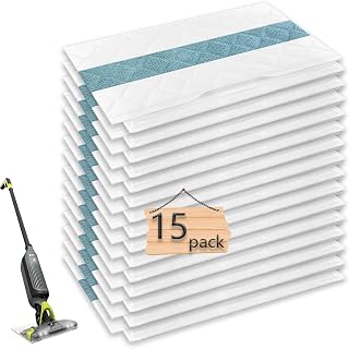 15 Pack VACMOP Pro Replacement Pads Compatible with Shark VACMOP Disposable Hard Floor Vacuum for Shark VACMOP Pro VM252 VM251 VM250 VM200 VC205 QM250 VM190 VM200P12 VMP30