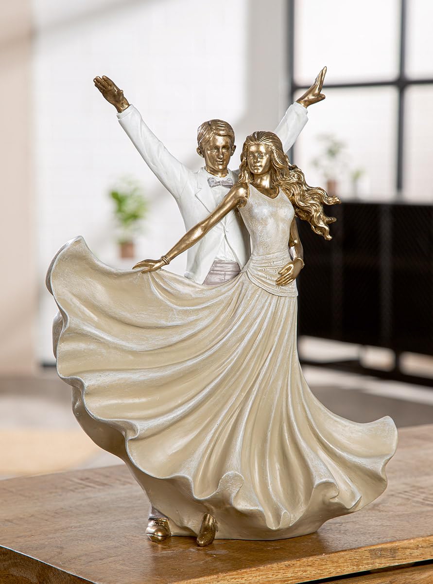GILDE Decorative Figurine, Resin, Gold, 34x26x11 cm