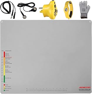 Sponsored Ad - Aidacom 30x24 Inch ESD Rubber Mat, Anti Static Table Floor Pad for PC Building Electronic Device Repair Sol...