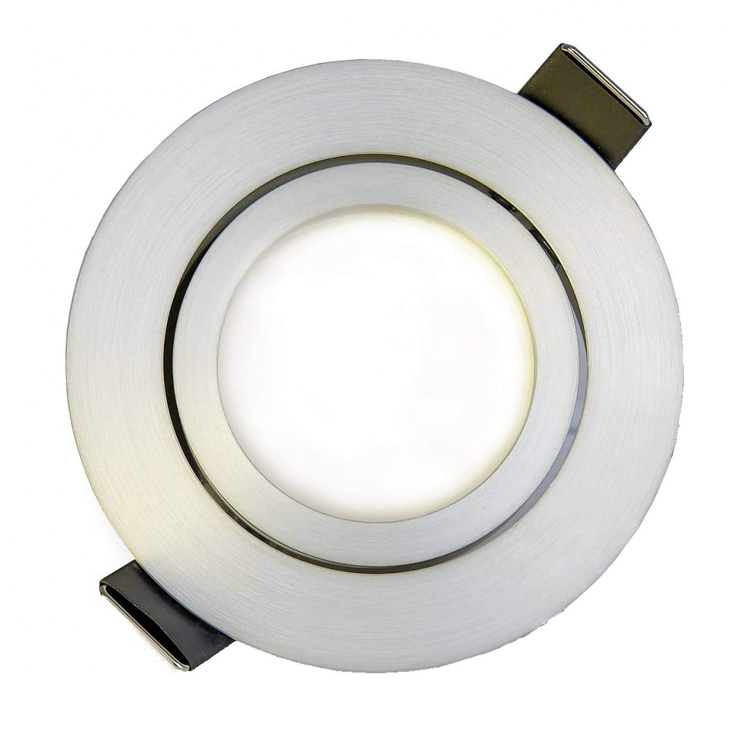 10x Foco empotrable LED redondo - plata orientable aluminio 9 vatios blanco cálido 230V - Foco empotrable GU10 Ø 70mm taladro - montaje - techos de focos - focos empotrables focos