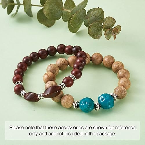 Vista 75 de Mega Pet 50 cuentas espaciadoras de madera natural sin terminar de 0.472 in (0.47 pulgadas) redondas de madera sueltas para manualidades