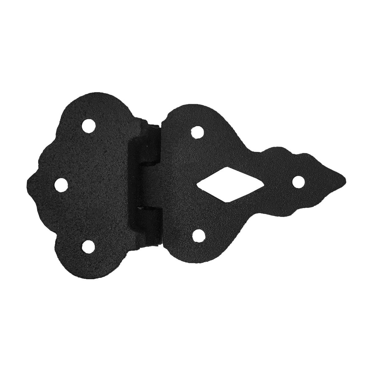 Renovators Supply Manufacturing Hoosier zawias do szafki 3/20.3 cm, przesunięty czarny zawias z kutego żelaza do montażu podtynkowego do szafek kuchennych z okuciami montażowymi, 4 sztuki
