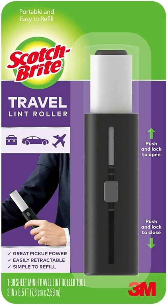 Scotch-Brite Plastic Covered Lint Rolls: Mini-Travel Tool