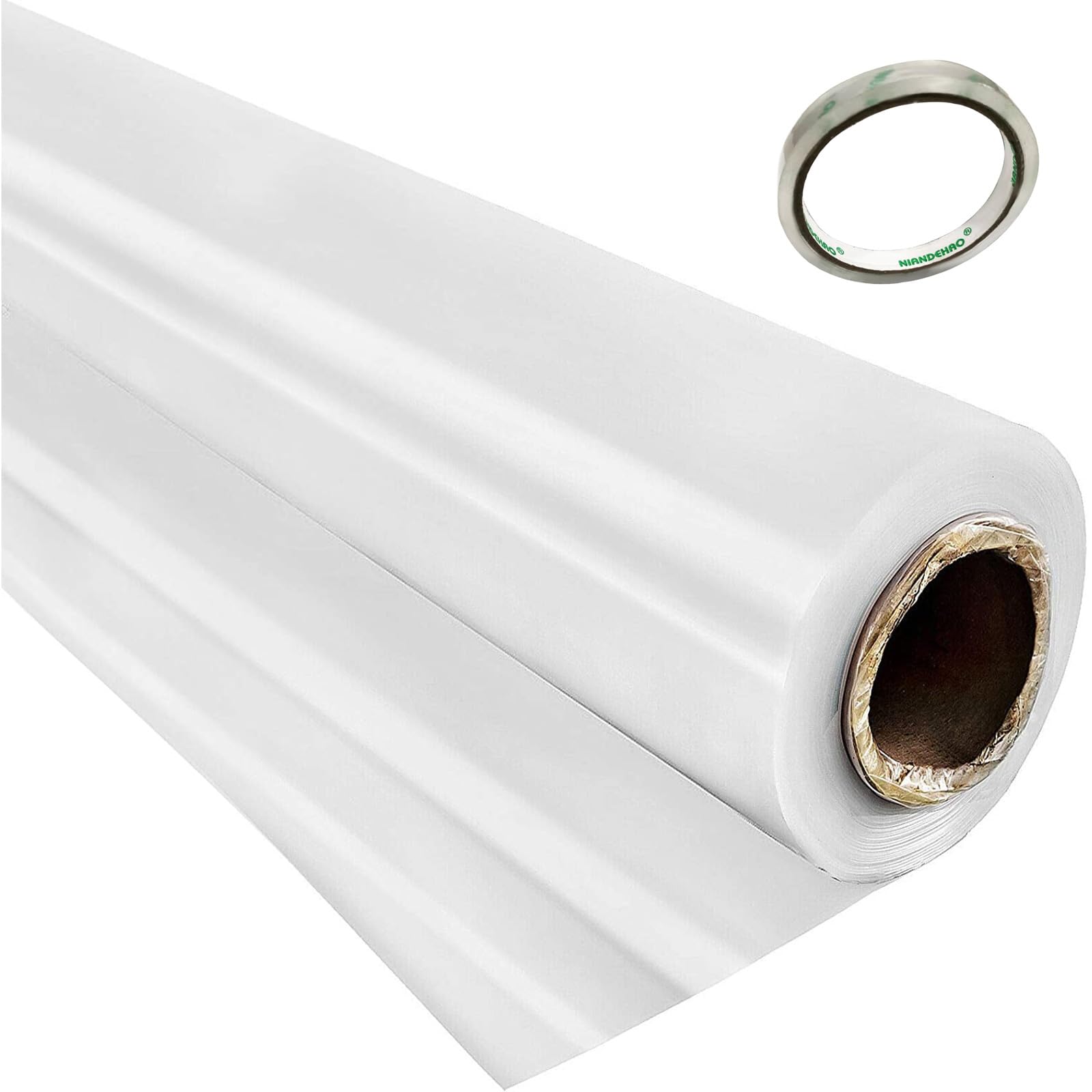 VEVOR Pellicola per serra in polietilene, 7,3 m di lunghezza x 15,2 m di larghezza, trasparente, tunnel di spessore 0,15 mm, pellicole da giardino in polietilene antistrappo come pellicole di plastica