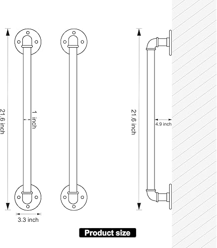 Miniatura 5 de HouseAid Toallero de tubo industrial, soporte de almacenamiento de toallas de baño de granja, organización de toallas de estilo vintage, montado en