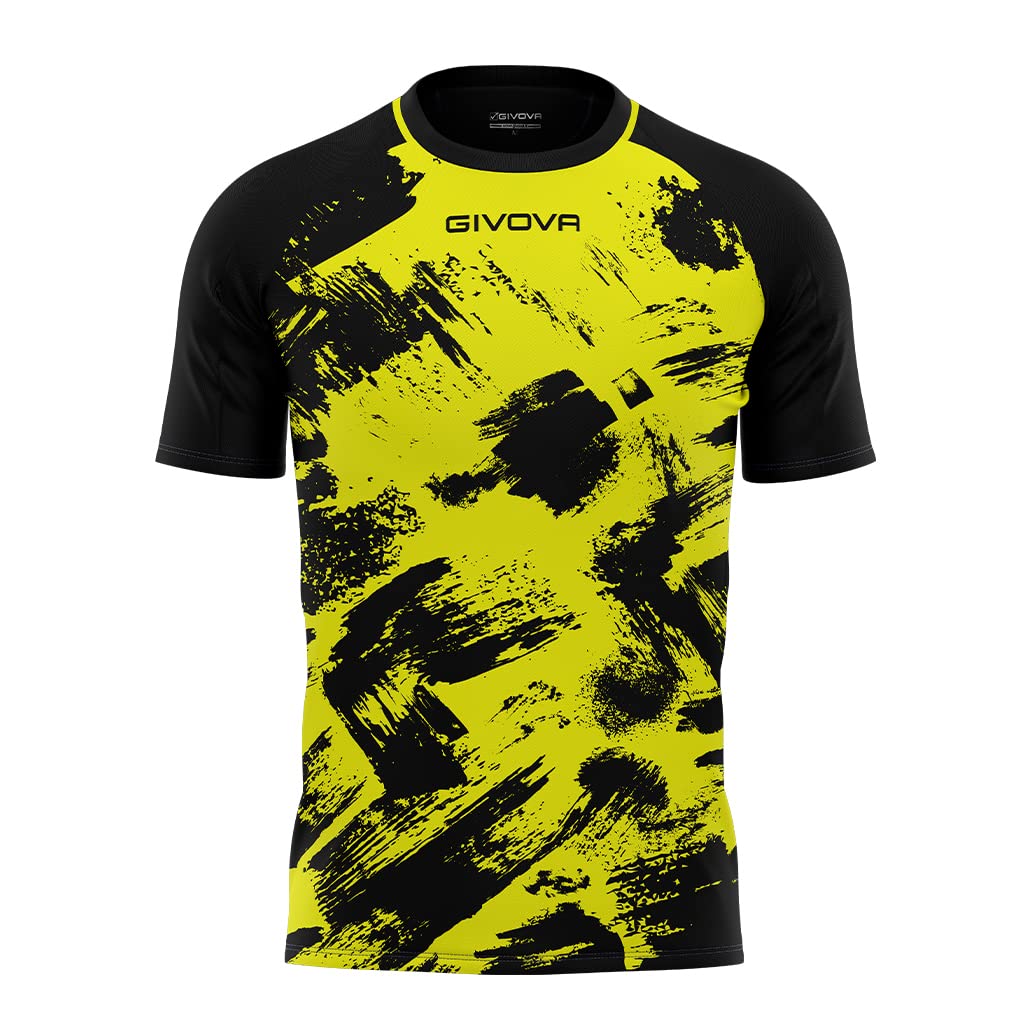 Givova Unisex T-Shirt Art Interlock M/C, Neon-Gelb/Schwarz, XS