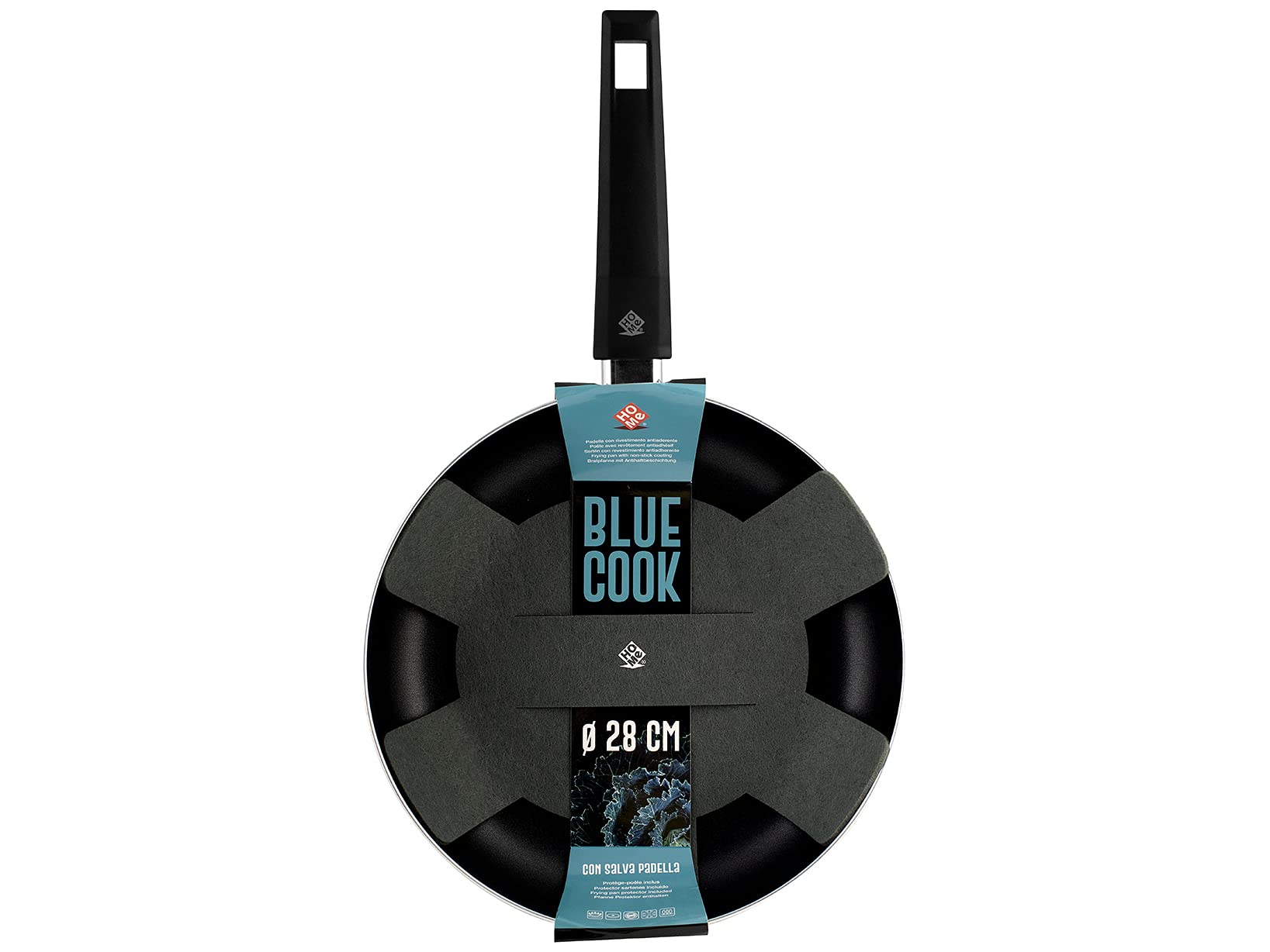 Home 759390 Sartén antiadherente Bluecook, inducción, salvapantelas, 28 cm, aluminio
